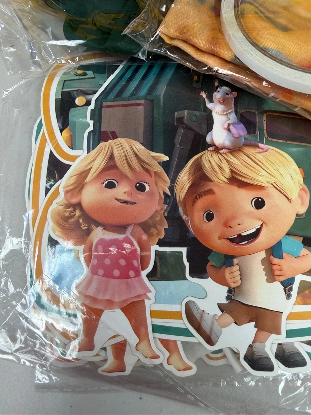 Garbage Truck Kids Party Banner Kit with Balloons Character Cutouts Cake topper